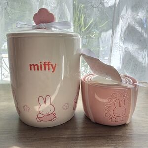 Miffy Sakura Canister Cookie Jar and Measuring Cups Bundle Set